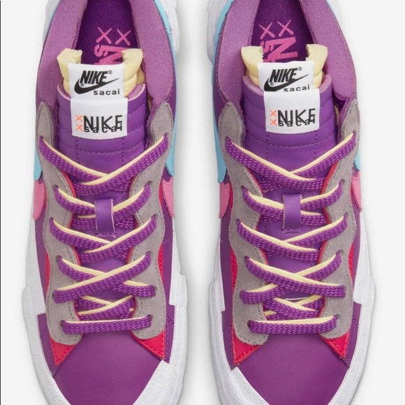 Nike x Sacai x Kaws Blazer Low Purple Dusk - Womens 6 - Picture 3 of 4
